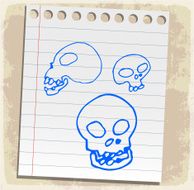 skull halloween symbol cartoon illustration N4