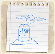 grave halloween symbol cartoon illustration N2