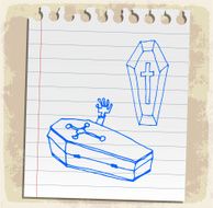 coffin halloween symbol cartoon illustration