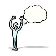 cartoon man with thought bubble N35