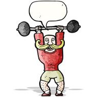 cartoon man lifting circus weights