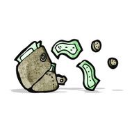 cartoon wallet spilling money N2