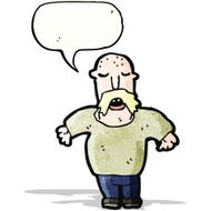 cartoon man with speech bubble N16