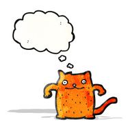 cartoon cat with thought bubble N68