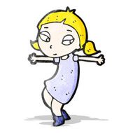 cartoon happy blond girl N9