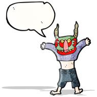 cartoon man in tribal mask