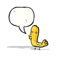 cartoon funny bird with speech bubble N15