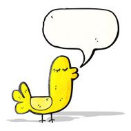 cartoon funny bird with speech bubble N16