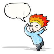 cartoon man with hair on fire N4