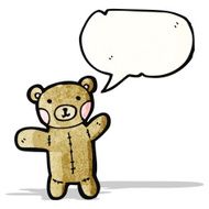cartoon teddy bear with speech bubble N214