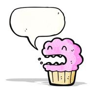 cartoon cupcake with speech bubble N18