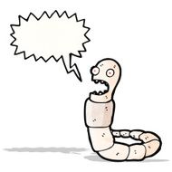 cartoon frightened worm