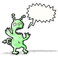 shrieking alien cartoon