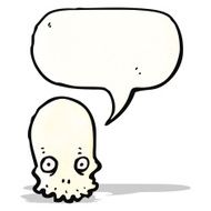cartoon skull with speech bubble N38