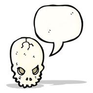 cartoon skull with speech bubble N39