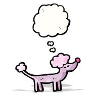 cartoon poodle with thought bubble N3