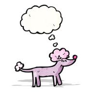 cartoon poodle with thought bubble N4