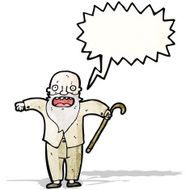 cartoon old man shouting N2