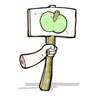 cartoon fresh fruit sign post