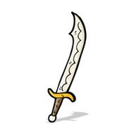 cartoon curved sword N3