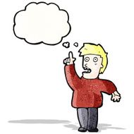 cartoon man with thought bubble N36
