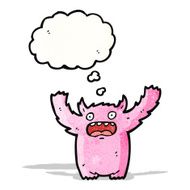 pink furry monster cartoon