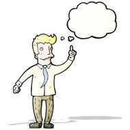 cartoon man with thought bubble N37