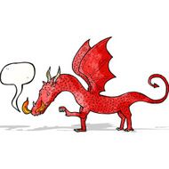 cartoon dragon with speech bubble N9