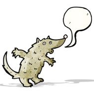 cartoon wolf with speech bubble N30
