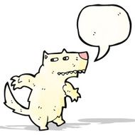cartoon wolf with speech bubble N31