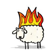 burning sheep cartoon
