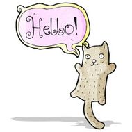 funny cartoon cat with speech bubble N16