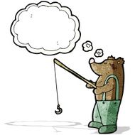 cartoon bear with fishing rod N2