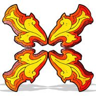 cartoon flame design element N3