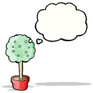 tree with thought bubble cartoon