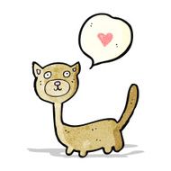 cartoon cat with love heart speech bubble