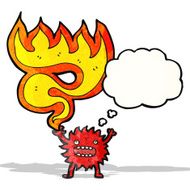 cartoon little fire monster