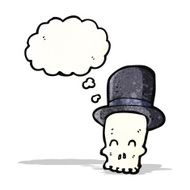 cartoon skull in top hat N11