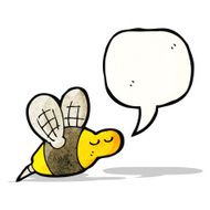 cartoon bee with speech bubble N34