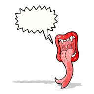 cartoon shouting mouth with sticking out tongue N2