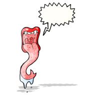 cartoon shouting mouth with sticking out tongue N4