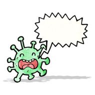 cartoon germ with speech bubble N4