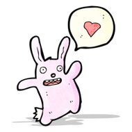 rabbit cartoon character with love heart