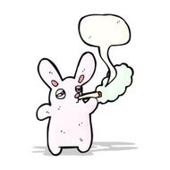 rabbit smoking cigarette cartoon