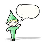 cartoon happy christmas elf