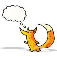 cartoon fox with thought bubble N21