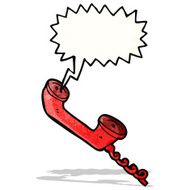 cartoon telephone receiver with speech bubble
