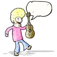 cartoon sixties guitar player