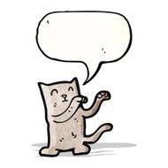 cartoon cat with speech bubble N75