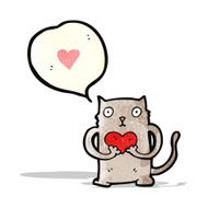 cartoon cat with love heart N3